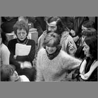 Marie-Odile Delacour, Germaine Aziz, Yannis Farmakis, Annie Barberot, 23 février 1981, réunion dernier numéro ( © Photo Christian Poulin - 0313)