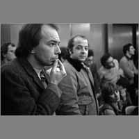 Jean-Paul Géné, Denis Brunetti, 21 février 1981, arrêt du journal ( © Photo Christian Poulin - 0451)
